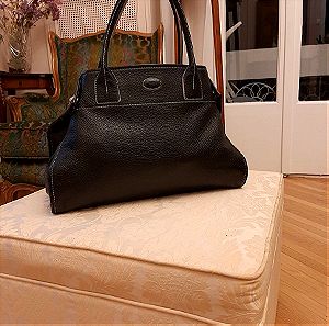 Αυθεντική τσάντα ώμου TODS Black Pebbled Girelli Leather Tote Bag