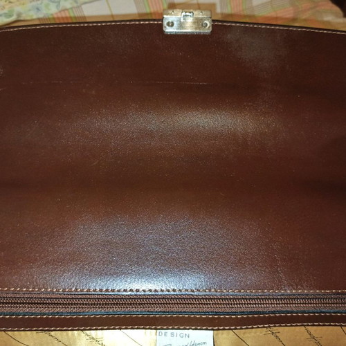 Gérard Henon professional leather briefcase used, brown