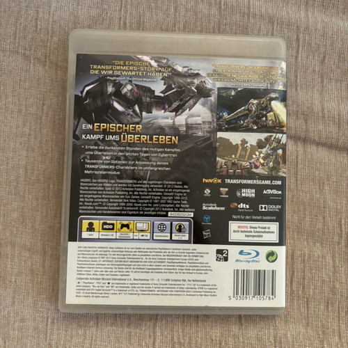 Transformers Fall of Cybertron PlayStation 3 game, complete