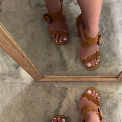 Migato sandals brown like new with thick heel size 36