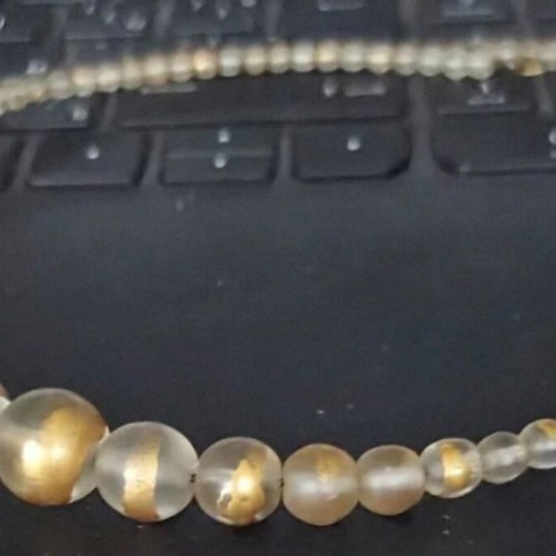 Murano Bead Vintage Choker Necklace used, gold plated, 39.5cm