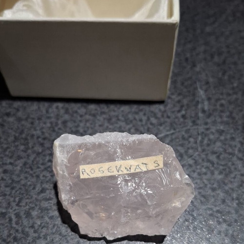 Rose Quartz natural raw stone in gift box, like new