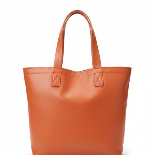 Orange quilted shoulder bag new, large capacity faux leather