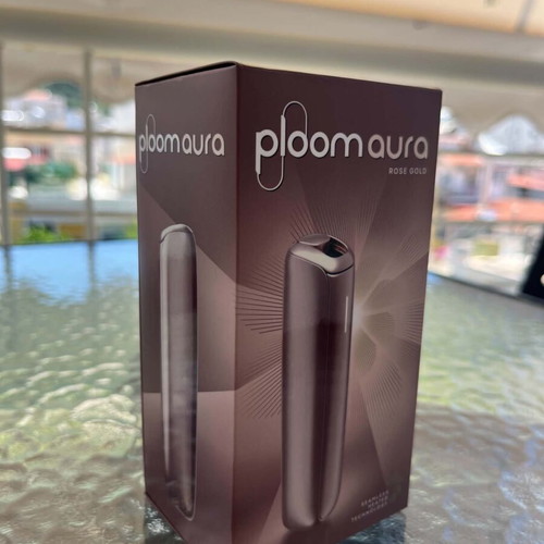 Ploom Aura Rose Gold new vaping device with cleaning sticks and USB-C cable