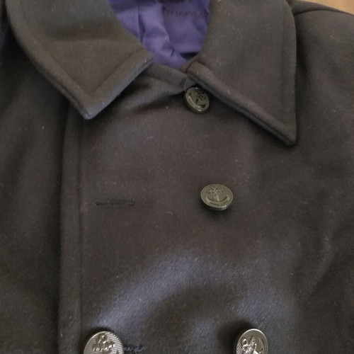 Navy woolen pea coat unused
