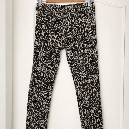 Nina Carter Leopard Print Skinny Fit Pants size S like new