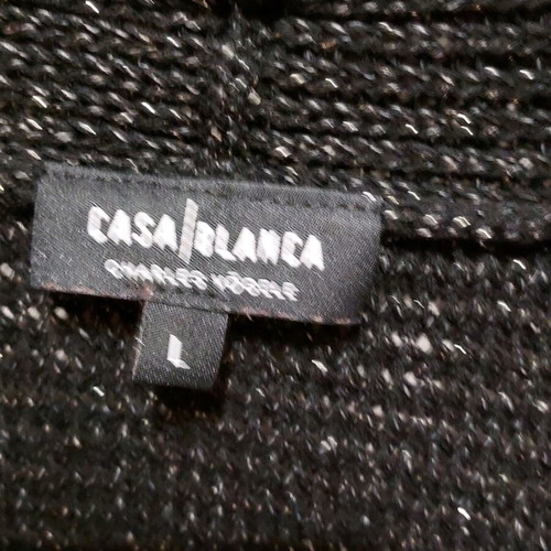 Black blouse with silver thread like new, size L