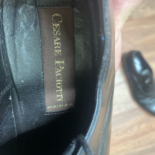 Men's leather shoes moccasins used, size 43, Cesare Paciotti, black