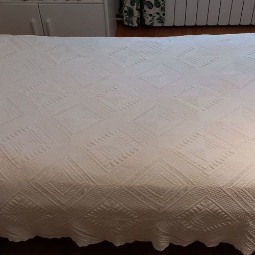 Hand-Knitted Blanket used with very fine needles