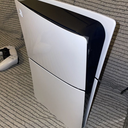 PlayStation 5 Digital Slim Edition like new with 2 white controllers and Fortnite controller