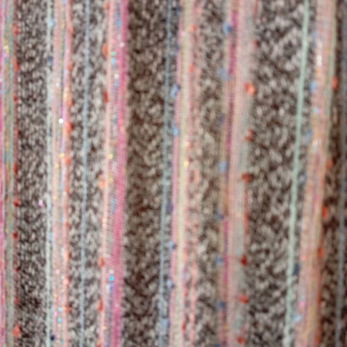 Multicolored scarf used with metallic threads