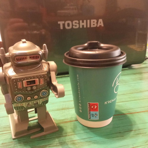 YONE robot used, wind-up tin-plastic, made in Japan