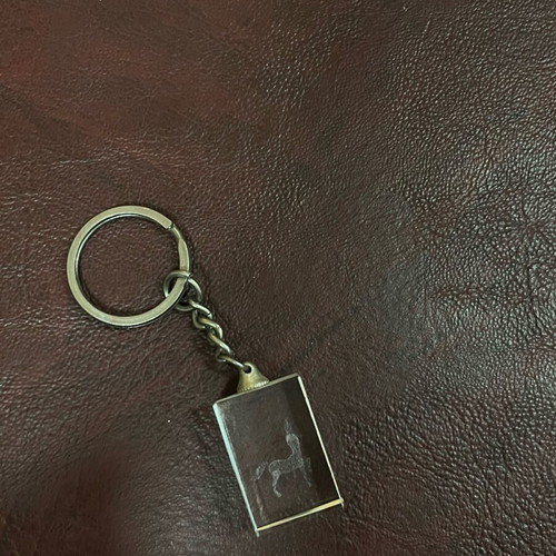 Crystal transparent keychain new, white and silver