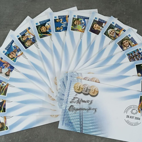 2004 Greek Olympians FDC complete set of official first day covers new