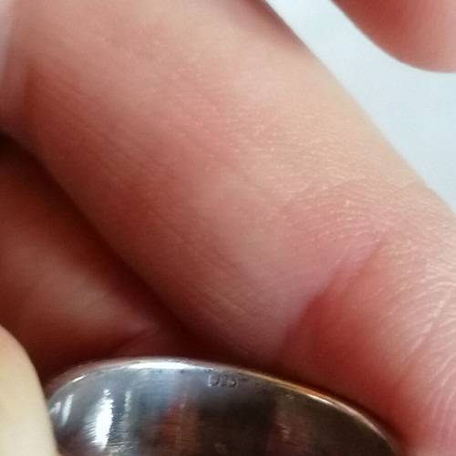 Silver 925 ring band with linear designs new no 56.5