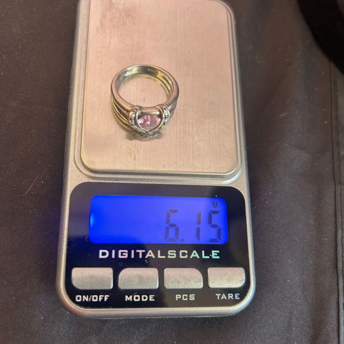 Folli Follie 925 silver ring like new with pink and white stones