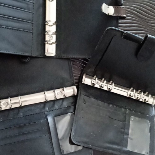 Leather diary folders used, pack of 3, 13x18 cm