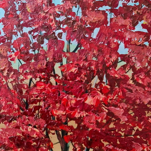 Autumn Tree acrylic painting 40x40cm unframed