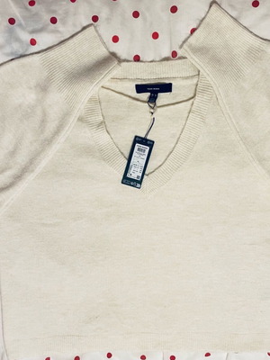 Vero Moda plus size beige V-neck sweater new, size 4XL