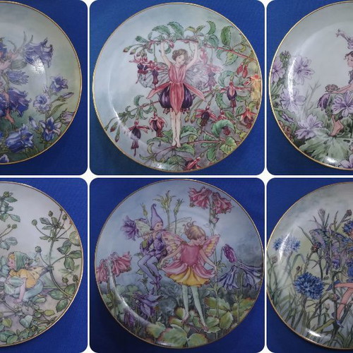Bradex wall plate collection 6 pcs used, Villeroy & Boch, Flower Fairies