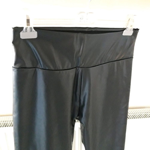 Black leather women's leggings XL new