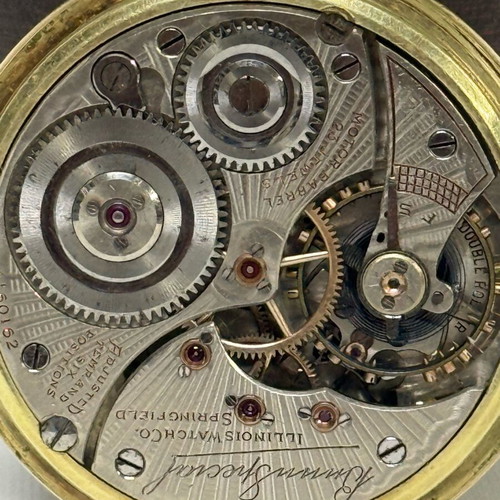 Vintage Illinois Bunn Special pocket watch used, gold 14k