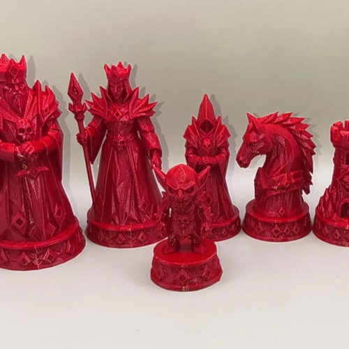 Chess set monsters new, printed, available in white and red