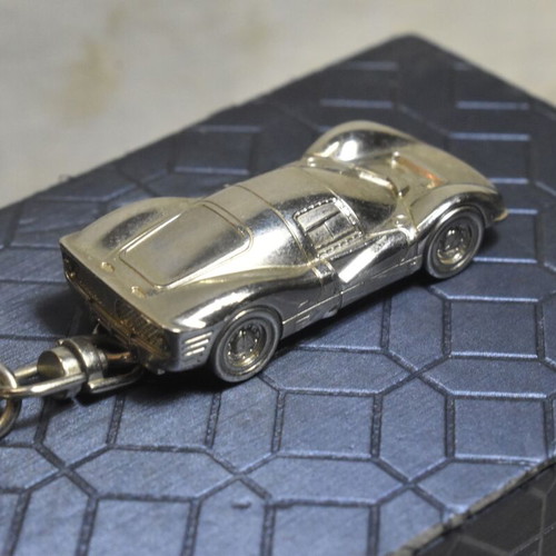 Vintage Ferrari Shell keychain used with metal car collectible
