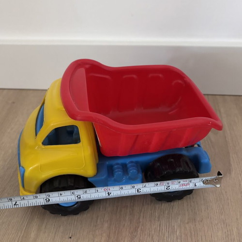 Plastic toy trucks used, pack of 3