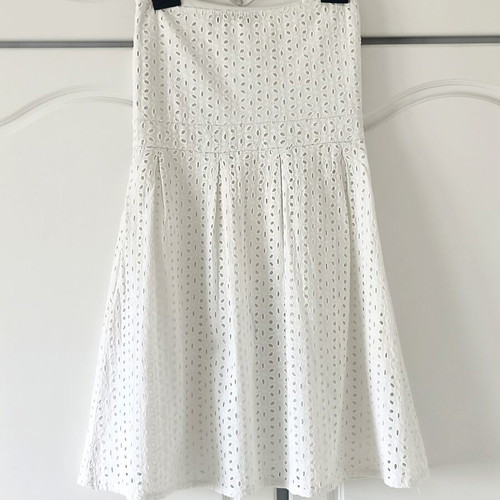 Kiabi White Strapless Dress Broderie Anglaise Size S Like New