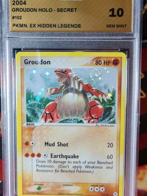 Κάρτα Groudon Holo #102 Ex Hidden Legends Pokemon καινούργια