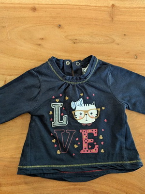 Long-sleeve shirt with cat like new, 9-12 months, 71-74 cm