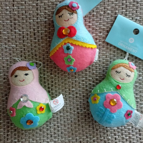 Felt decorative babushkas new for spring decoration