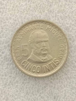 Peru 1986 5 Intis coin FD-24