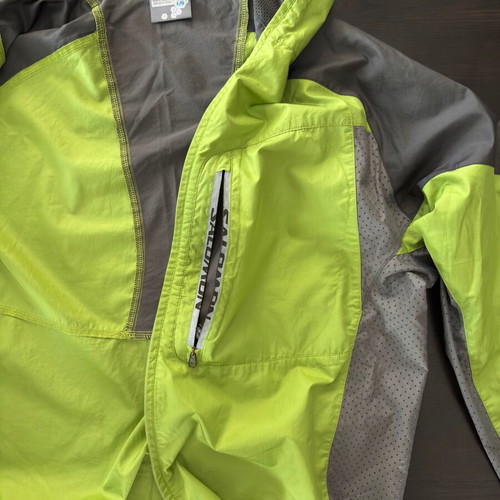 Salomon men's windbreaker jacket used, lightweight, gray and green