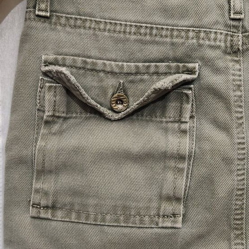 Zara mini skirt used, denim fabric, faded khaki with pockets