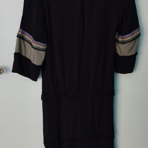 Boho dress M like new with embroidered details and multi-color sleeves