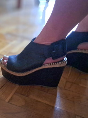 Paloma Barceló Palomitas leather platform sandals size 37 like new