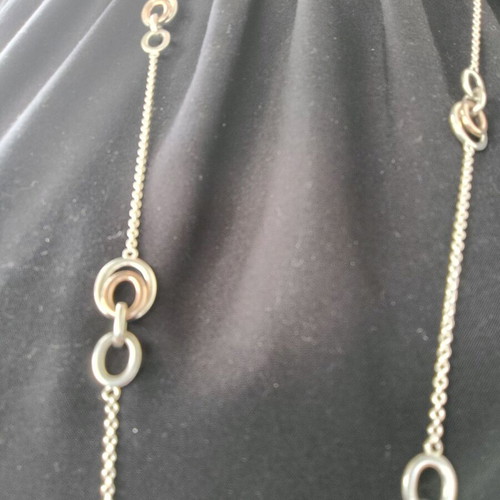 Links of London 925 silver necklace like new, 89 cm, with rose gold