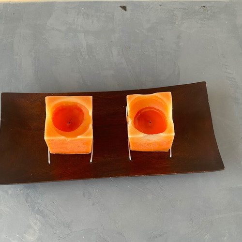 Wooden candle holder from exotic wood used