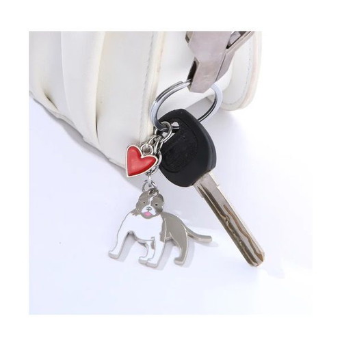 Pit Bull dog keychain and heart new