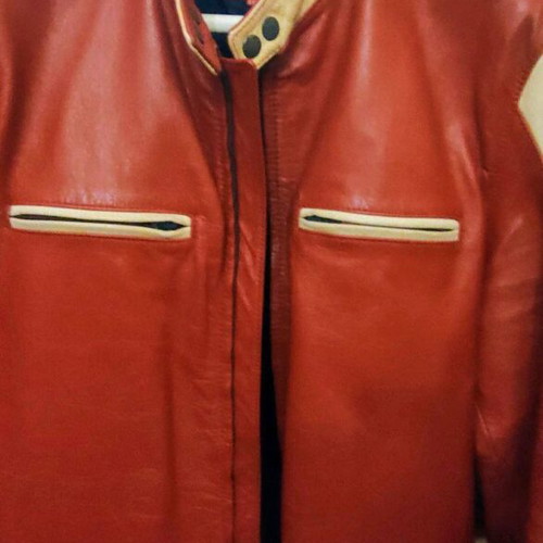 Replay leather jacket used, size XL, orange