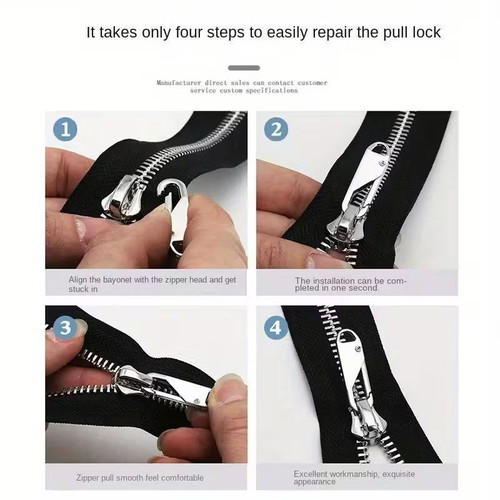 Zipper Repair Kit 5 pcs, easy to use, suitable for luggage and clothes