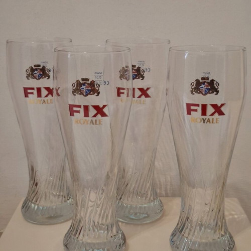 Collectible FIX Royale Weizen SAHM “PERLSEE” 0.5L Glasses Set of 4 like new