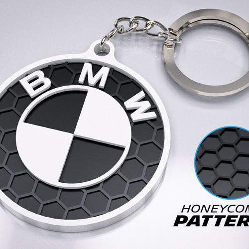 BMW honeycomb keychain new, black