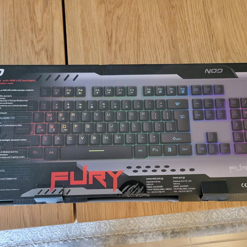 NOD Fury Gaming keyboard with RGB lighting (English US) like new