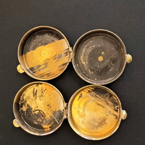 Vintage compass cases from 1936 Olympic Games used, set of 2