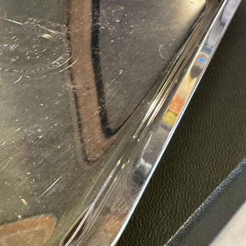 Christofle silver-plated tray like new with engraved logo 20x16
