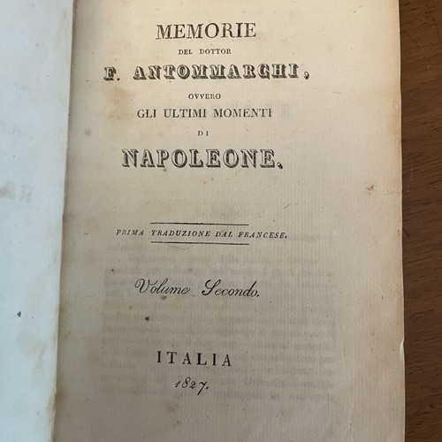 Memorie del Dottor F.Antommarchi πρώτη έκδοση 1827, μεταχειρισμένο, ιταλικά