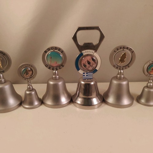 Metal bells like new, collection of 6 pieces from Greece